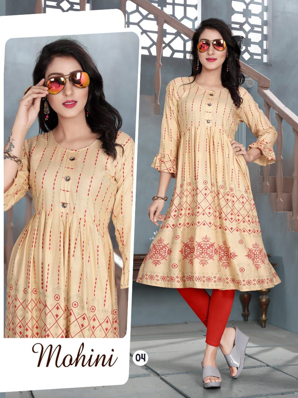 Aagya Mohini Fancy Ethnic Wear Rayon Designer  Anarkali Kurti Collection